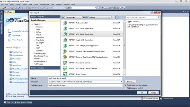 MVC4 Web Application